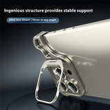 iPhone 16 Pro Todelt Metall Bumper Deksel m. Støttefunksjon & Linsebeskytter - Titanium