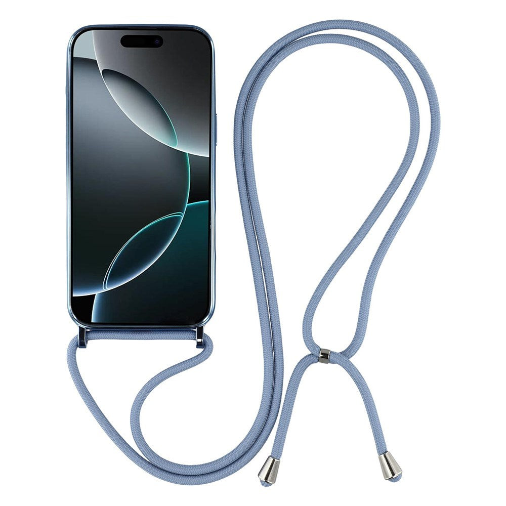 EIDERWOOD iPhone 17 Pro Max Fleksibelt Plast Deksel med Justerbar Stropp - MagSafe Kompatibel - Gjennomsiktig / Blå