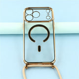 EIDERWOOD iPhone 17 Pro Max Fleksibelt Plast Deksel med Justerbar Stropp - MagSafe Kompatibel - Gjennomsiktig / Gull