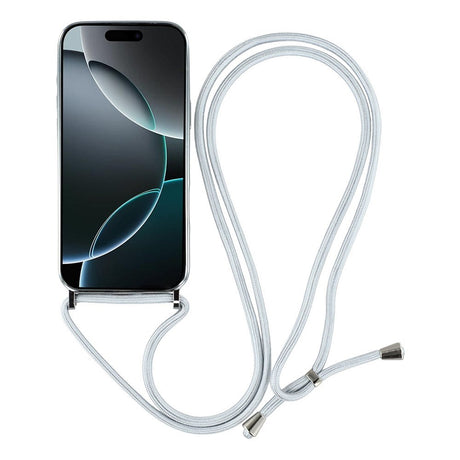 EIDERWOOD iPhone 17 Pro Max Fleksibelt Plast Deksel med Justerbar Stropp - MagSafe Kompatibel - Gjennomsiktig / Sølv