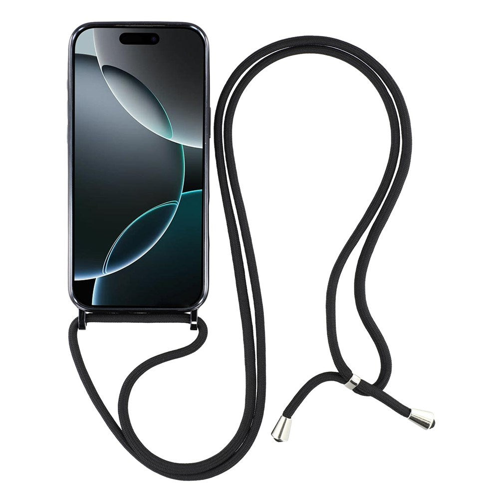EIDERWOOD iPhone 17 Pro Max Fleksibelt Plast Deksel med Justerbar Stropp - MagSafe Kompatibel - Gjennomsiktig / Svart