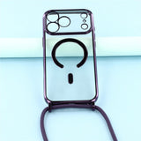 EIDERWOOD iPhone 17 Pro Fleksibelt Plast Deksel med Justerbar Stropp - MagSafe Kompatibel - Gjennomsiktig / Lilla