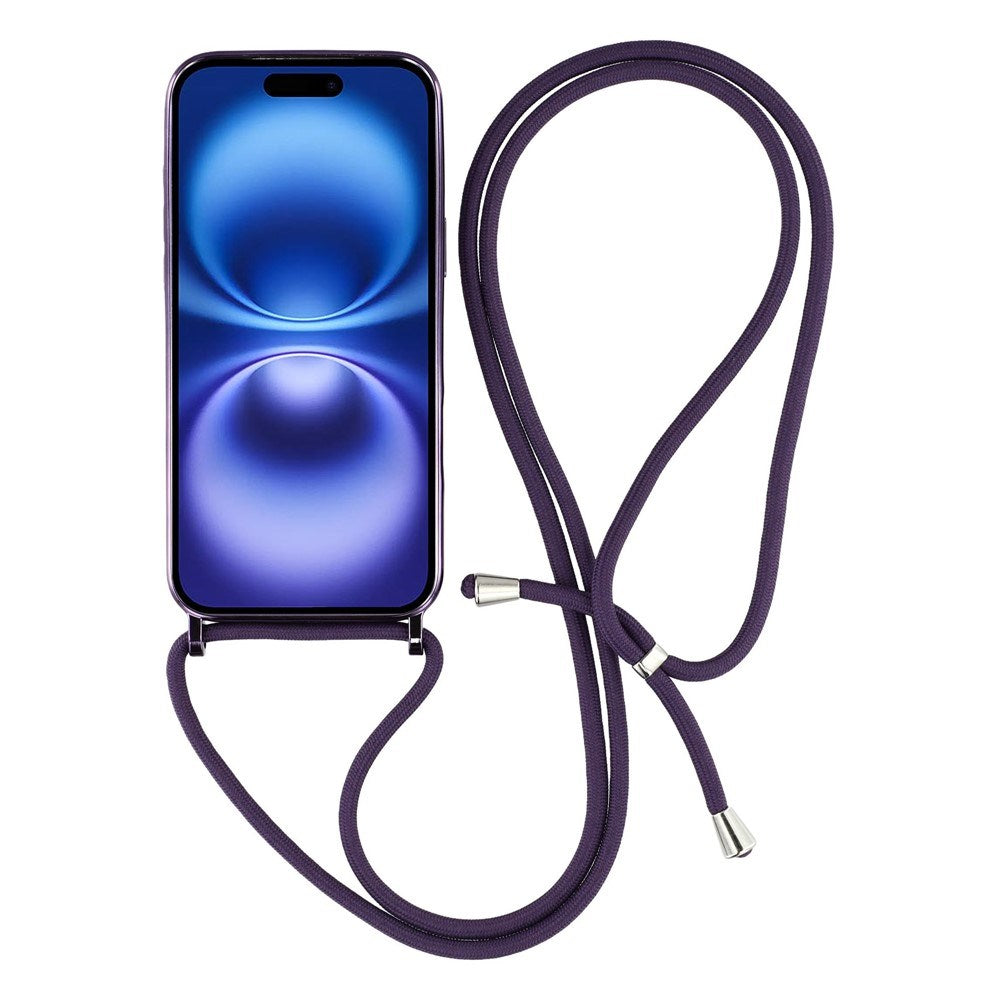 EIDERWOOD iPhone 17 Fleksibelt Plast Deksel med Justerbar Stropp - MagSafe Kompatibel - Gjennomsiktig / Lilla