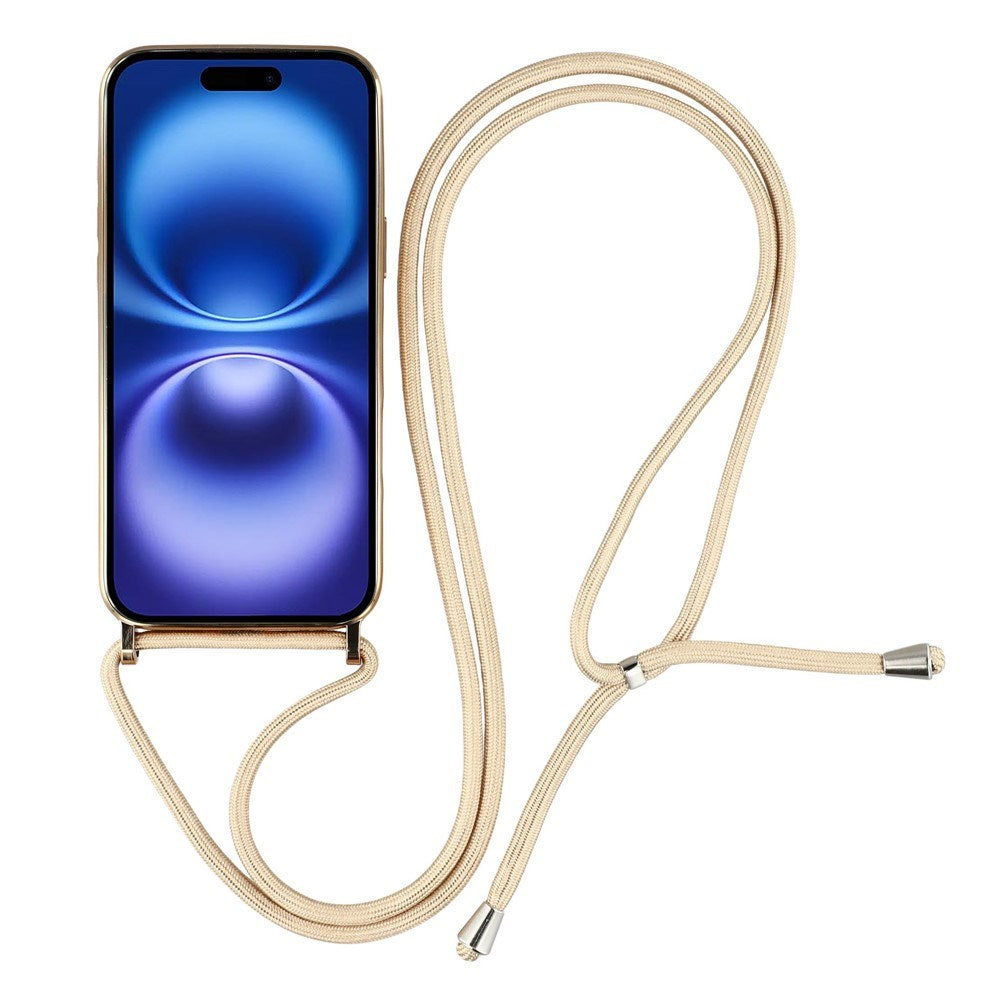 EIDERWOOD iPhone 17 Fleksibelt Plast Deksel med Justerbar Stropp - MagSafe Kompatibel - Gjennomsiktig / Gull
