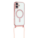 EIDERWOOD iPhone 17 Fleksibelt Plast Deksel med Justerbar Stropp - MagSafe Kompatibel - Gjennomsiktig / Rosa
