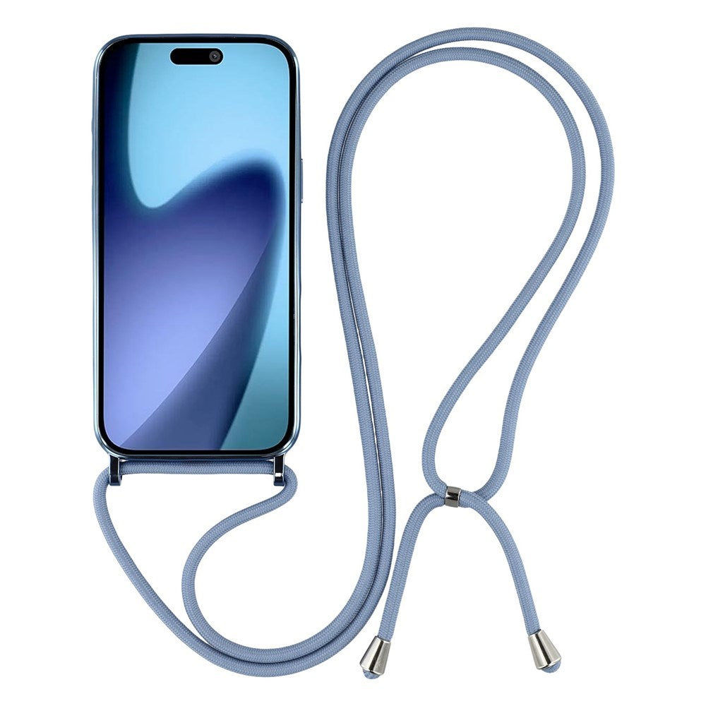 EIDERWOOD iPhone Air Fleksibelt Plast Deksel med Justerbar Stropp - MagSafe Kompatibel - Gjennomsiktig / Blå