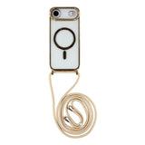 EIDERWOOD iPhone Air Fleksibelt Plast Deksel med Justerbar Stropp - MagSafe Kompatibel - Gjennomsiktig / Gull