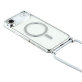 EIDERWOOD iPhone Air Fleksibelt Plast Deksel med Justerbar Stropp - MagSafe Kompatibel - Gjennomsiktig / Sølv