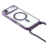 EIDERWOOD iPhone Air Fleksibelt Plast Deksel med Justerbar Stropp - MagSafe Kompatibel - Gjennomsiktig / Lilla