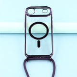 EIDERWOOD iPhone Air Fleksibelt Plast Deksel med Justerbar Stropp - MagSafe Kompatibel - Gjennomsiktig / Lilla