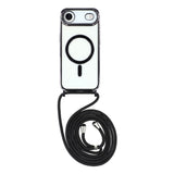 EIDERWOOD iPhone Air Fleksibelt Plast Deksel med Justerbar Stropp - MagSafe Kompatibel - Gjennomsiktig / Svart