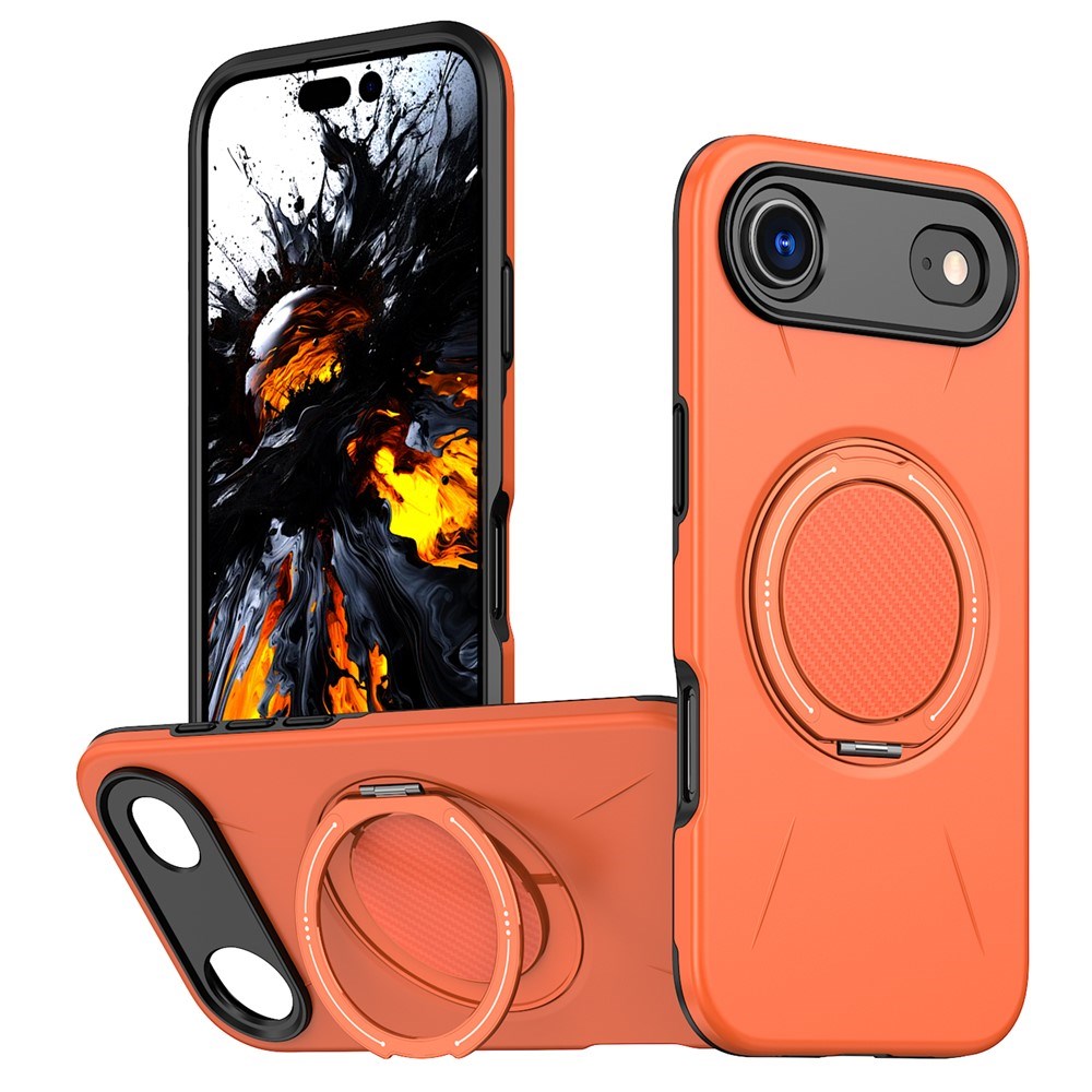EIDERWOOD iPhone Air Deksel med Roterende Kickstand – Oransje