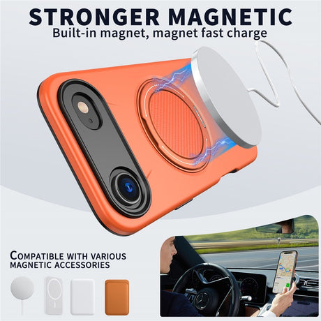 EIDERWOOD iPhone Air Deksel med Roterende Kickstand – Oransje