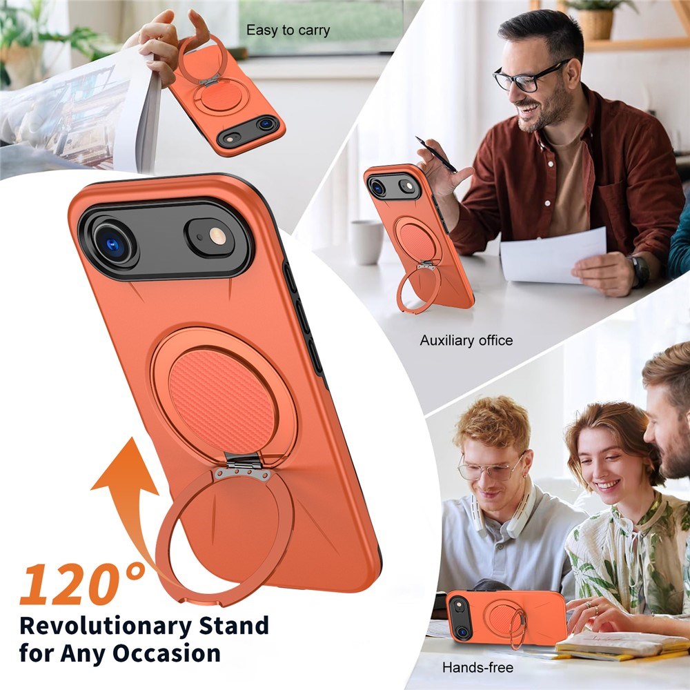 EIDERWOOD iPhone Air Deksel med Roterende Kickstand – Oransje