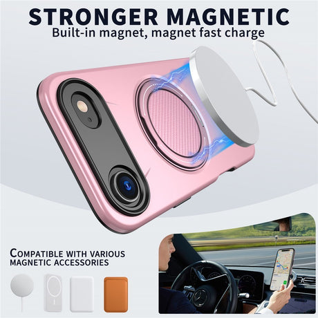 EIDERWOOD iPhone Air Deksel med Roterende Kickstand – Rosa