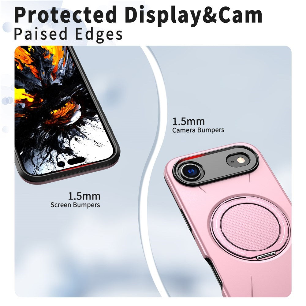 EIDERWOOD iPhone Air Deksel med Roterende Kickstand – Rosa