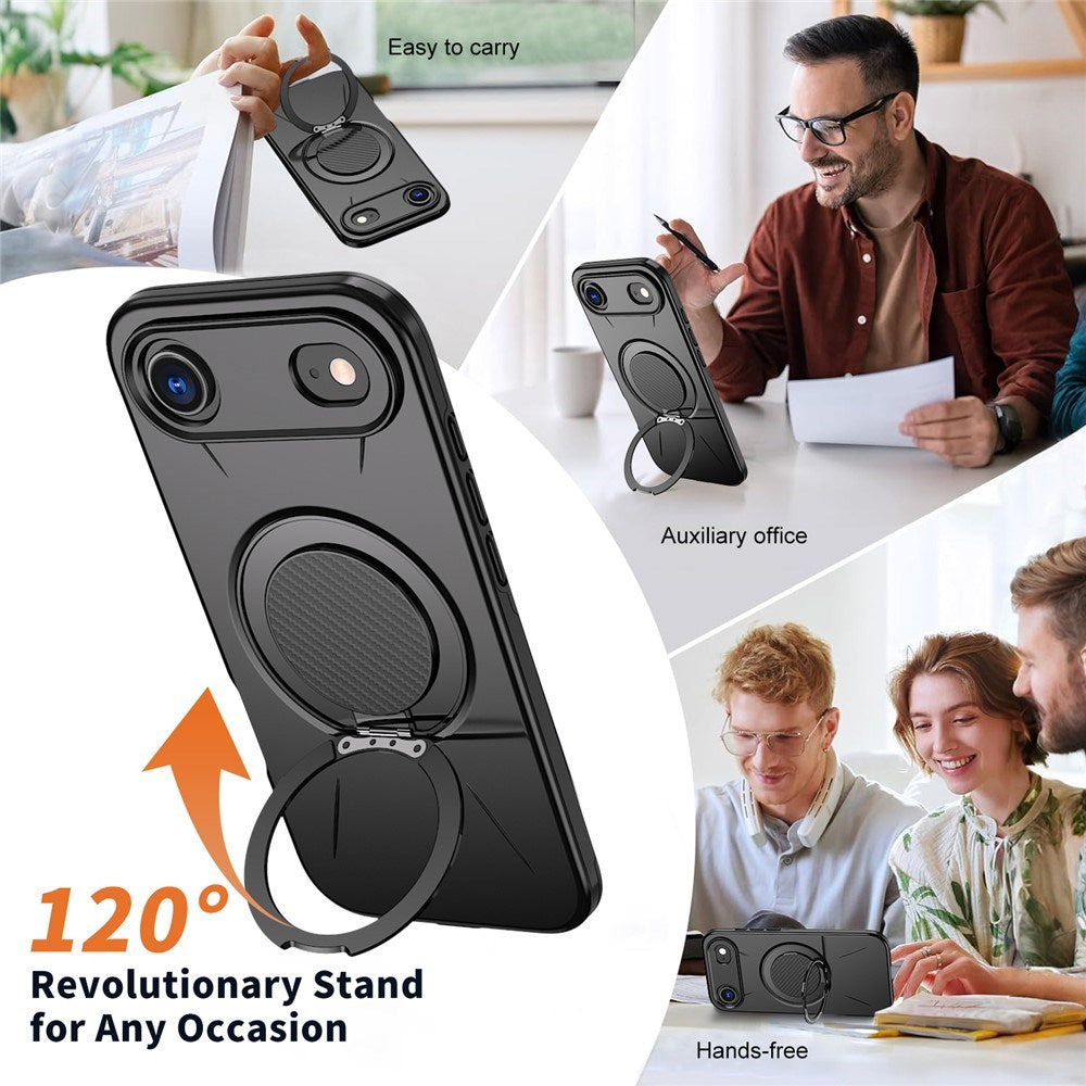 EIDERWOOD iPhone Air Deksel med Roterende Kickstand – Svart