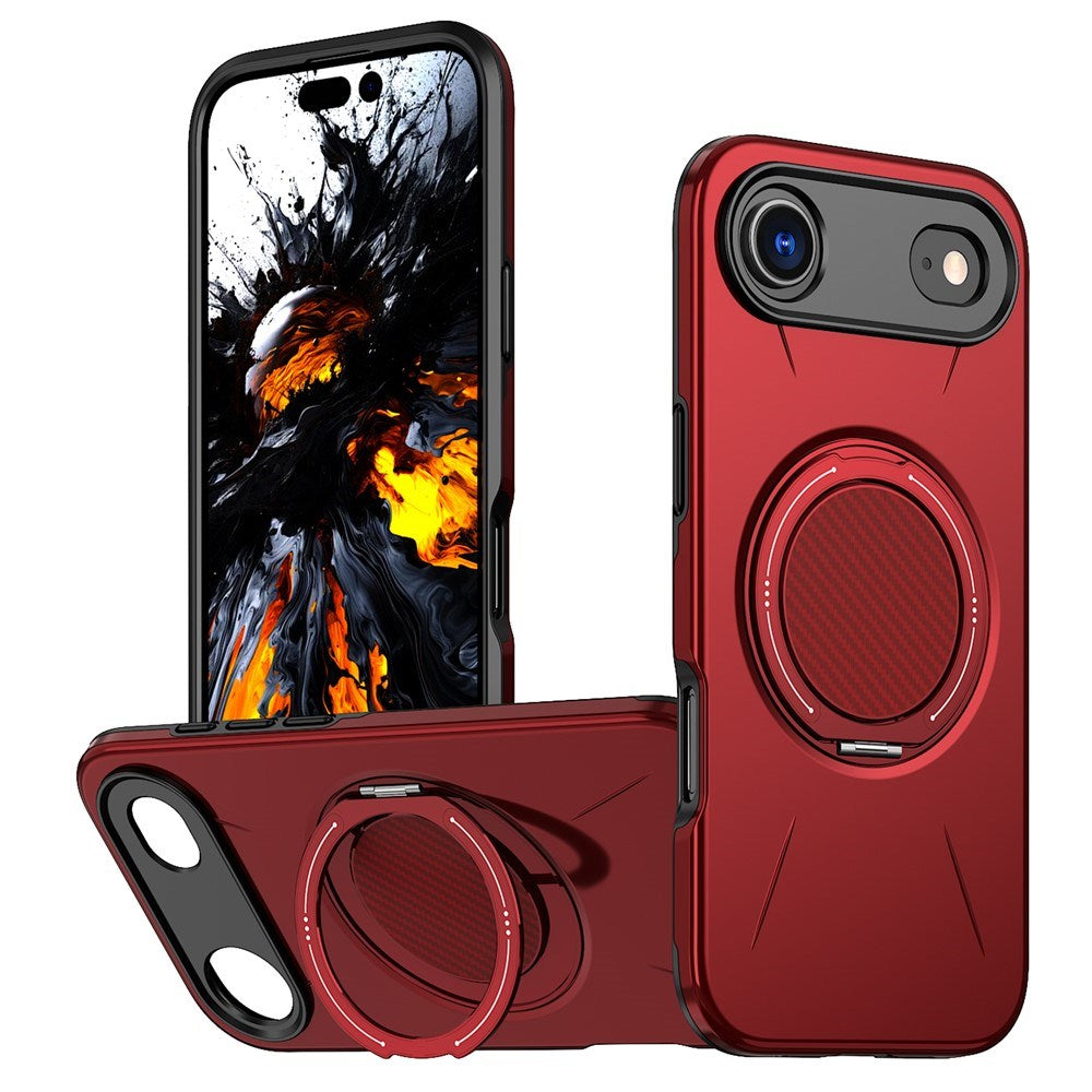 EIDERWOOD iPhone Air Deksel med Roterende Kickstand – Rød