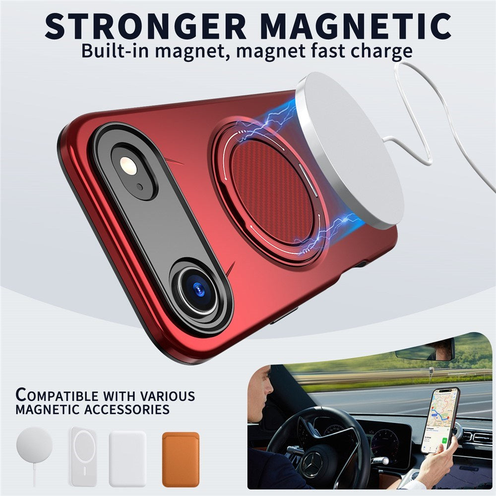 EIDERWOOD iPhone Air Deksel med Roterende Kickstand – Rød
