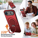 EIDERWOOD iPhone Air Deksel med Roterende Kickstand – Rød