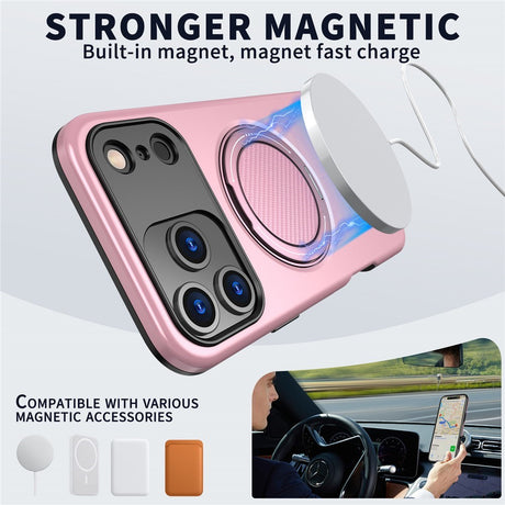 EIDERWOOD iPhone 17 Pro Deksel med Roterende Kickstand – Rosa