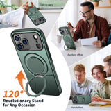 EIDERWOOD iPhone 17 Pro Deksel med Roterende Kickstand – Grønn