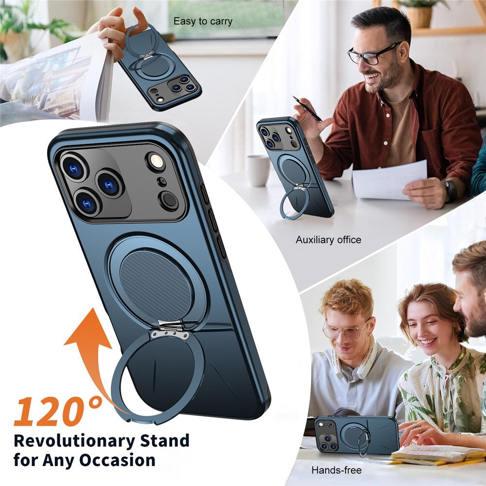 EIDERWOOD iPhone 17 Pro Deksel med Roterende Kickstand – Blå