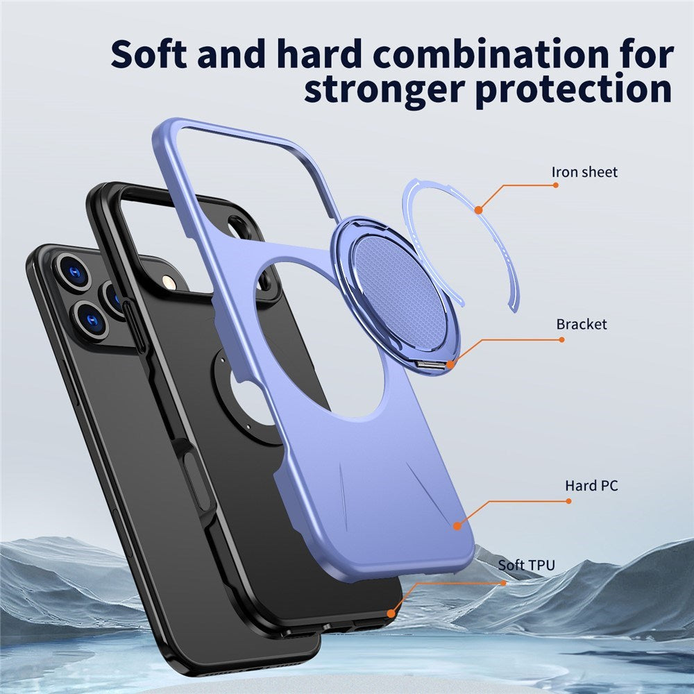 EIDERWOOD iPhone 17 Pro Max Deksel med Roterende Kickstand – Lilla