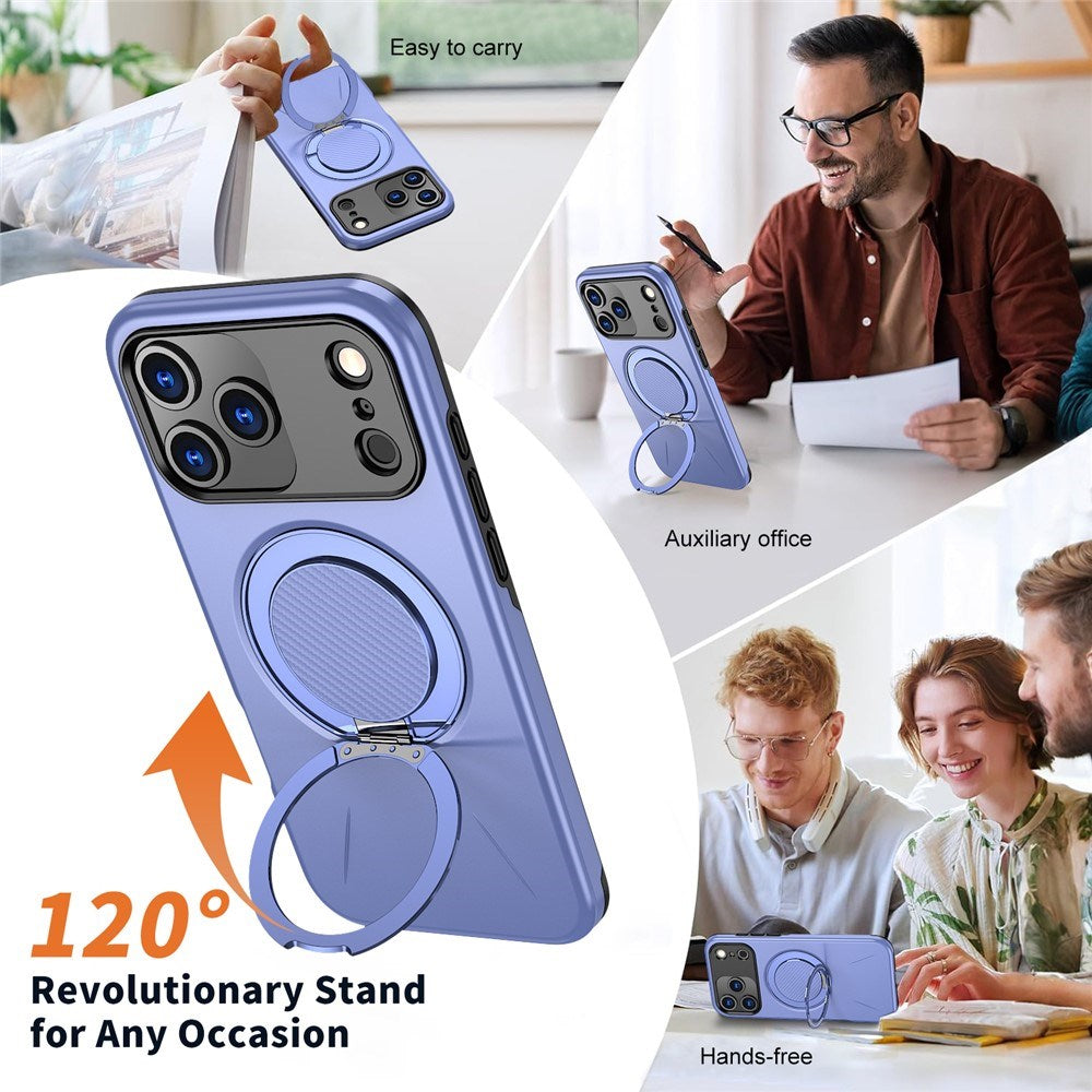 EIDERWOOD iPhone 17 Pro Max Deksel med Roterende Kickstand – Lilla