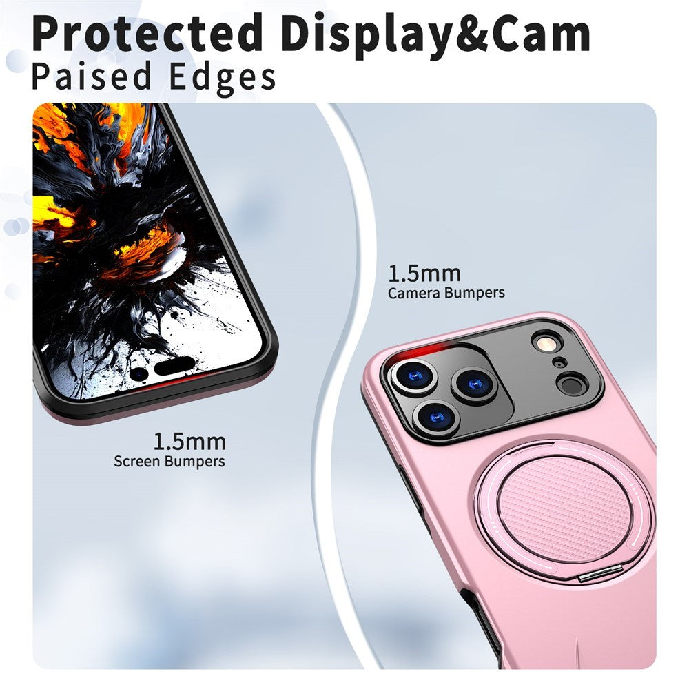 EIDERWOOD iPhone 17 Pro Max Deksel med Roterende Kickstand – Rosa