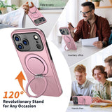 EIDERWOOD iPhone 17 Pro Max Deksel med Roterende Kickstand – Rosa