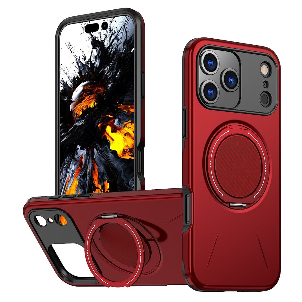 EIDERWOOD iPhone 17 Pro Max Deksel med Roterende Kickstand – Rød