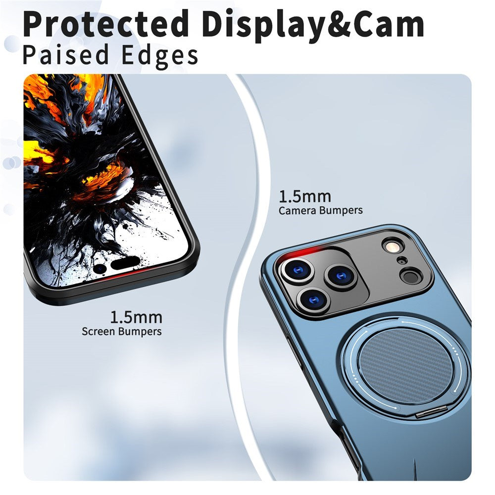 EIDERWOOD iPhone 17 Pro Max Deksel med Roterende Kickstand – Blå