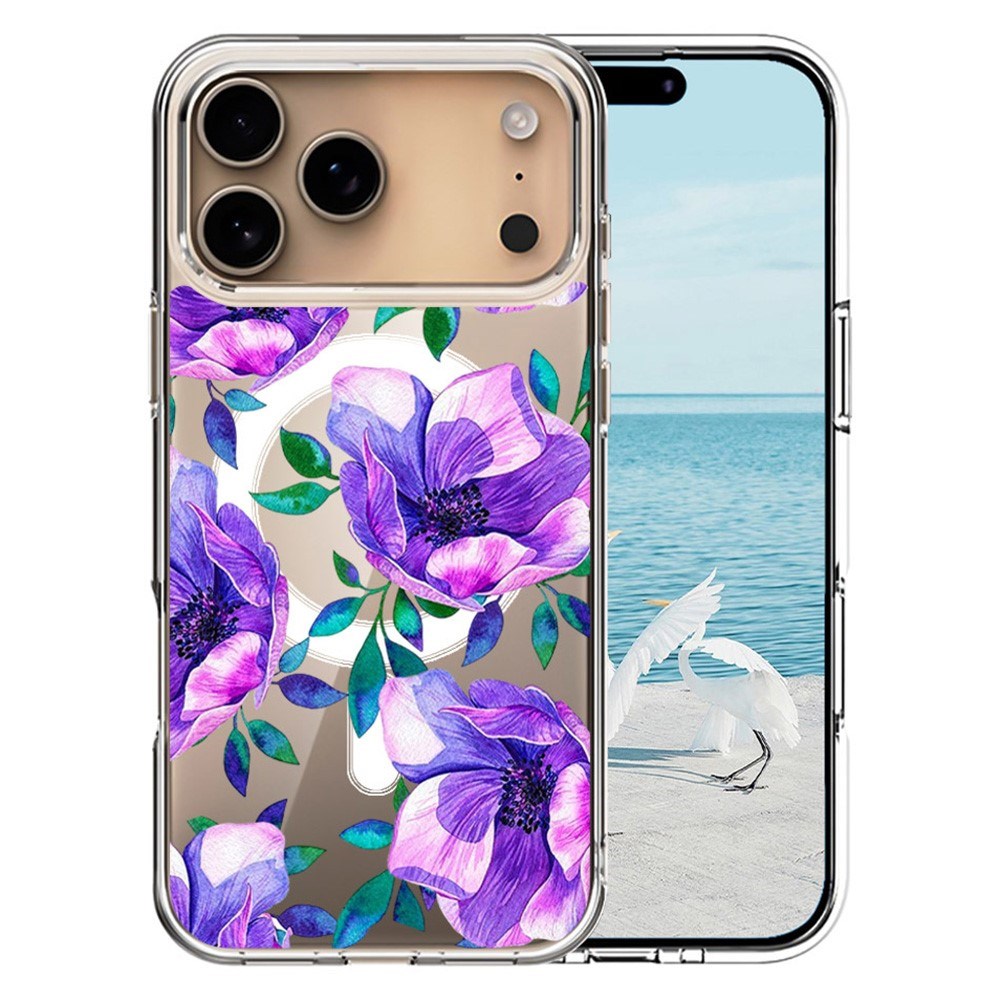 EIDERWOOD iPhone 17 Pro Max Hybrid Plast Deksel – MagSafe-kompatibelt – Fargerike Blomster