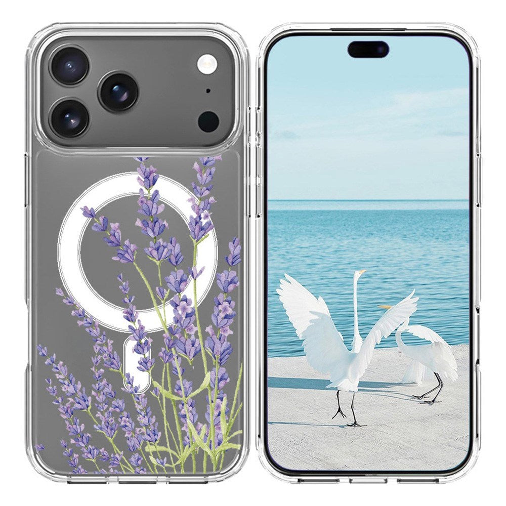 EIDERWOOD iPhone 17 Pro Max Hybrid Plast Deksel – MagSafe-kompatibelt – Lavendelblomster