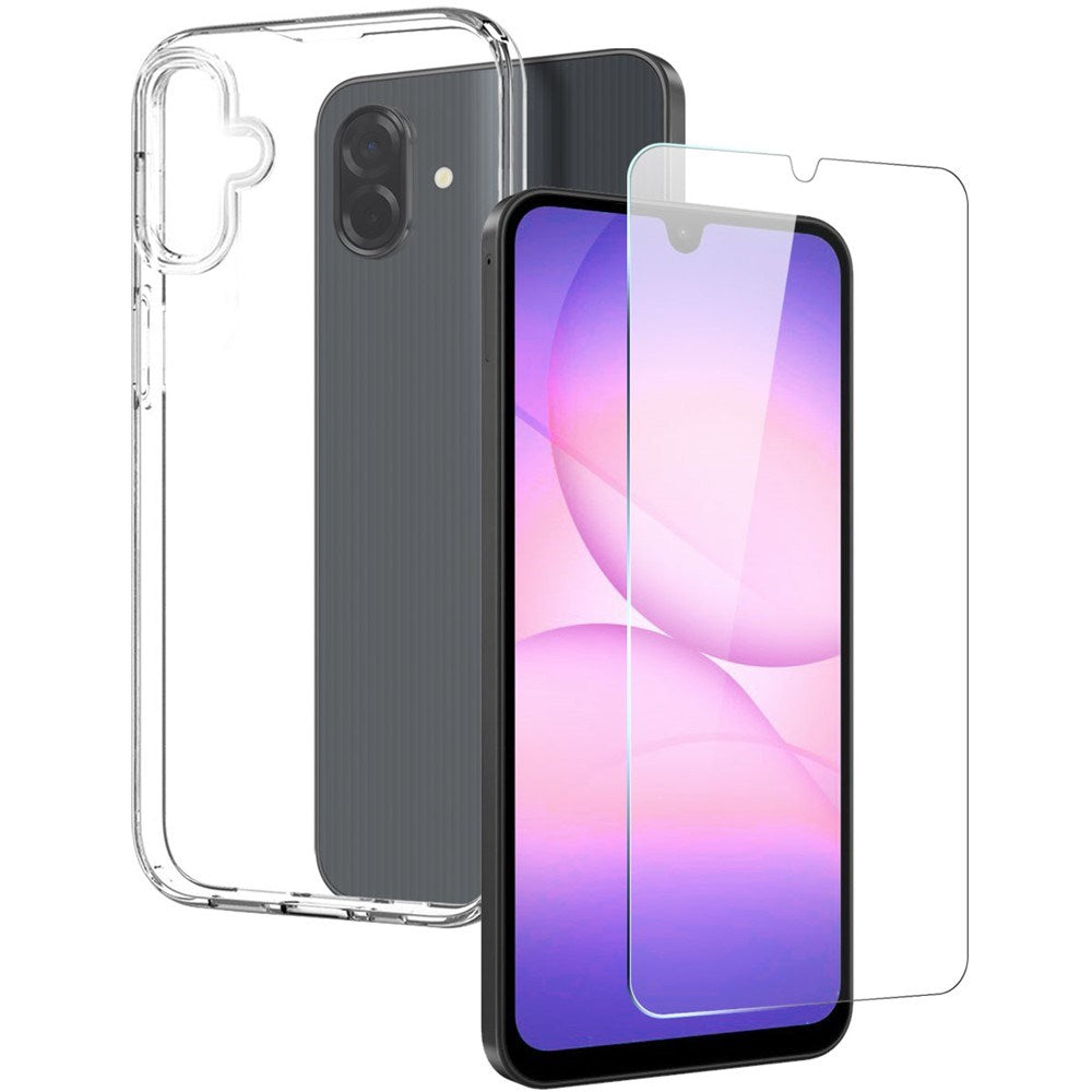 Samsung Galaxy A07 NORTHJO 2-i-1 Skjermbeskytter i Herdet Glass & Fleksibelt Plast Deksel - Gjennomsiktig