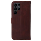 Samsung Galaxy S23 Ultra Flippdeksel i Skinn med Lommebok - Brun