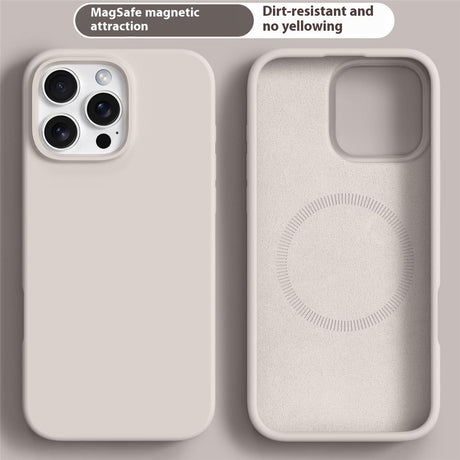 iPhone 16 Pro Max 2-i-1 Silikon & Hard Plast Deksel - MagSafe Kompatibel - Beige