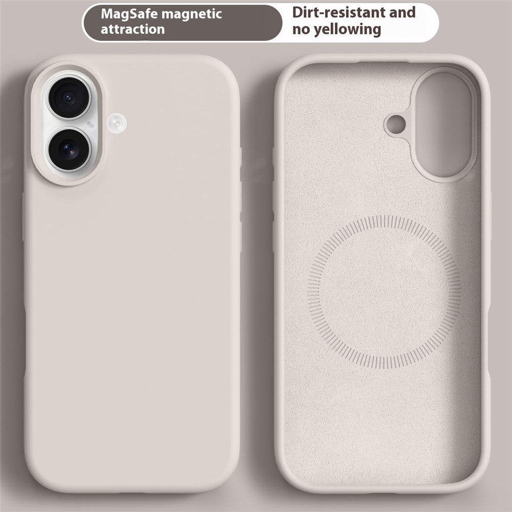 iPhone 16 2-i-1 Silikon & Hard Plast Deksel - MagSafe Kompatibel - Beige