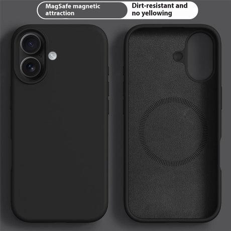 iPhone 16 2-i-1 Silikon & Hard Plast Deksel - MagSafe Kompatibel - Svart