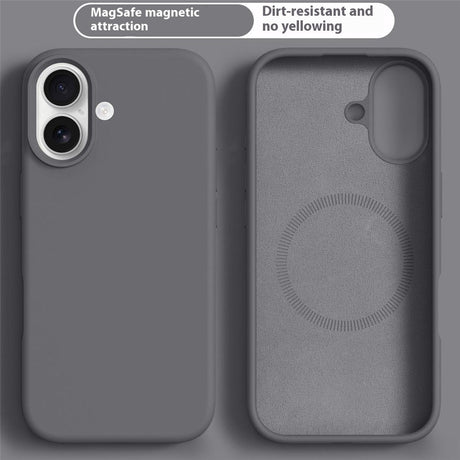 iPhone 16 2-i-1 Silikon & Hard Plast Deksel - MagSafe Kompatibel - Mørkgrå