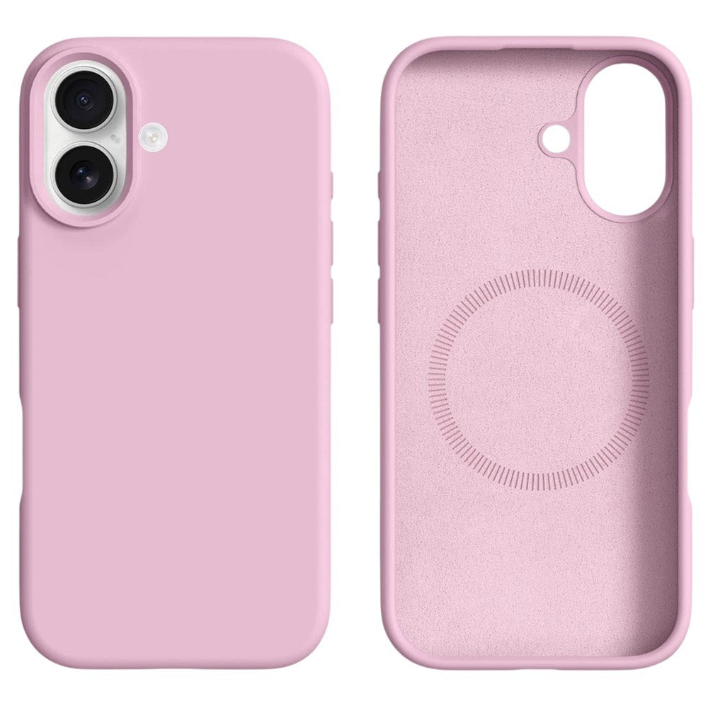 iPhone 17 2-i-1 Silikon- og Hard Plast Deksel – MagSafe-kompatibelt – Rosa