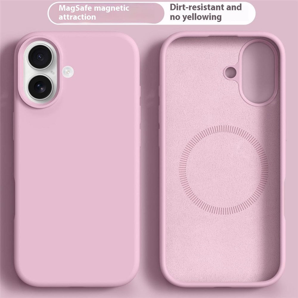 iPhone 17 2-i-1 Silikon- og Hard Plast Deksel – MagSafe-kompatibelt – Rosa