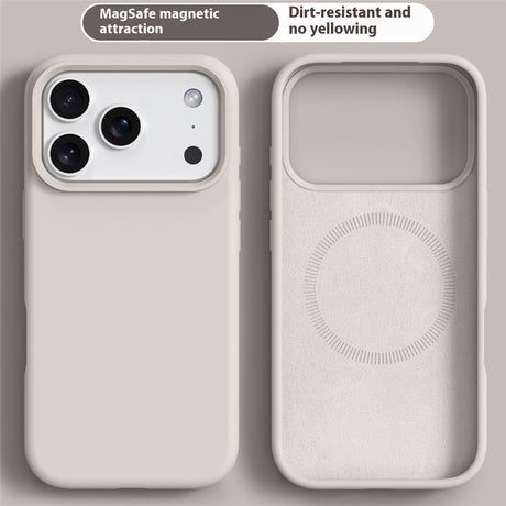 iPhone 17 Pro 2-i-1 Silikon- og Hard Plast Deksel – MagSafe-kompatibelt – Hvit