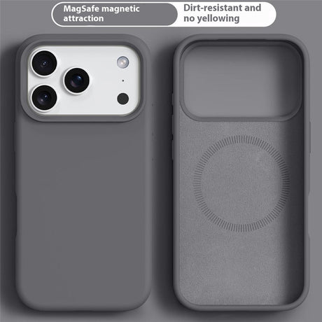 iPhone 17 Pro 2-i-1 Silikon- og Hard Plast Deksel – MagSafe-kompatibelt – Mørkegrå