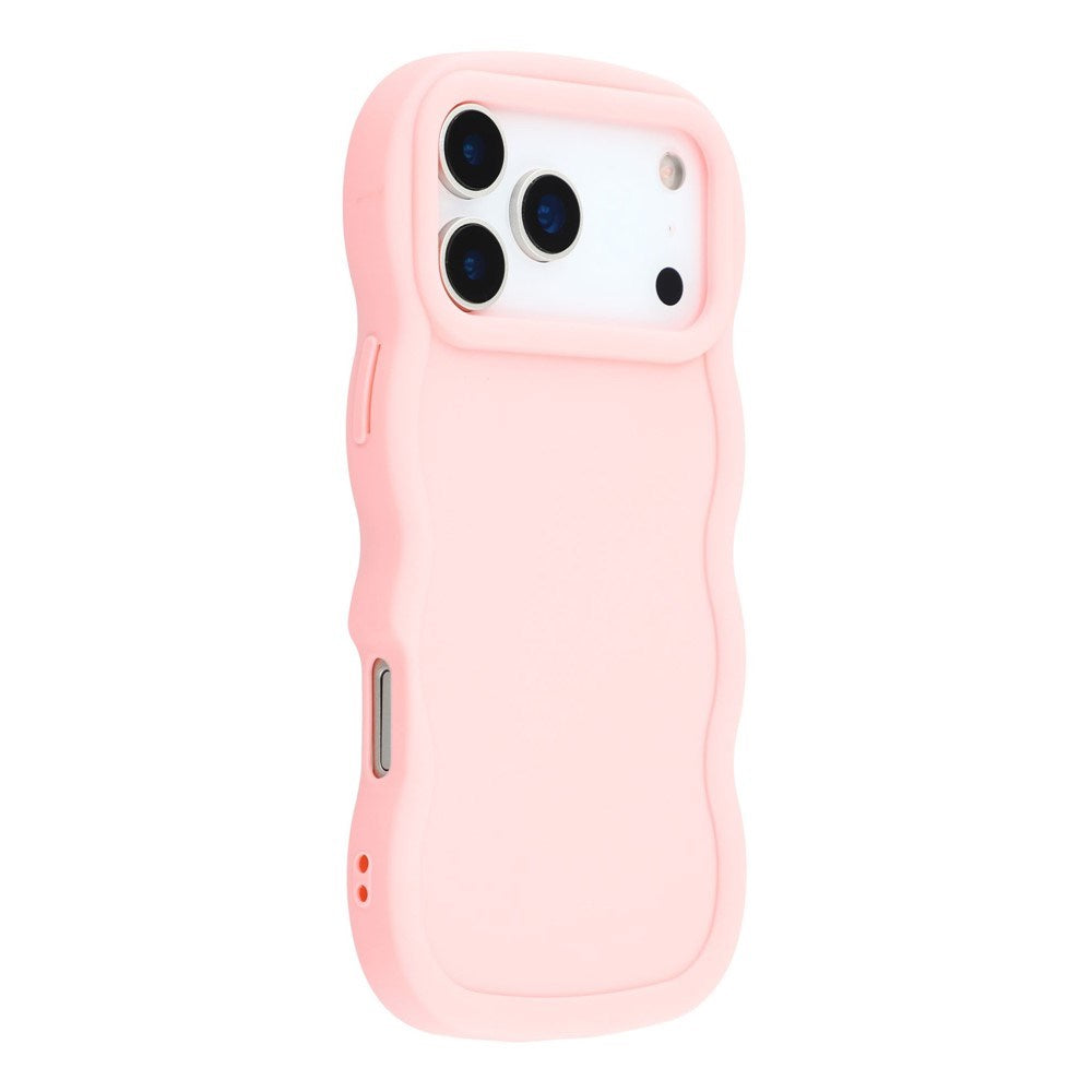 EIDERWOOD iPhone 17 Pro Fleksibelt Plast Wavy Deksel - Rosa