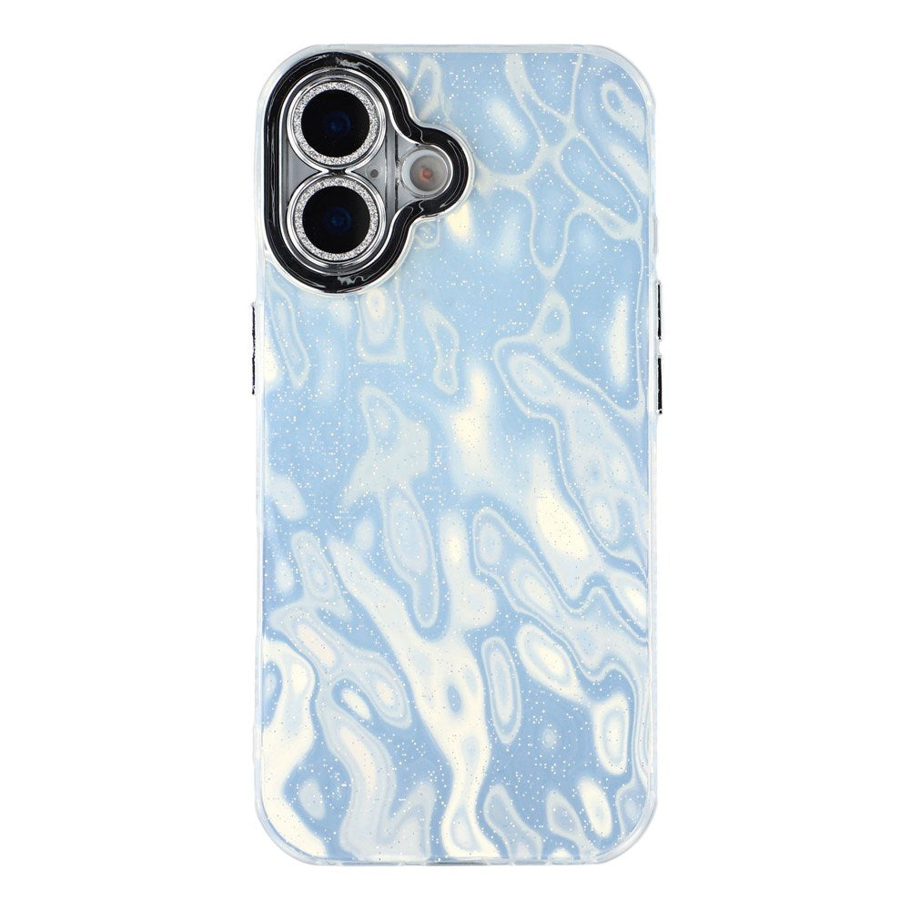 EIDERWOOD iPhone 17 Hybrid Plast Deksel m. Innebygd Kameralinsebeskyttelse - Rynket Mønster / Sølv