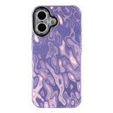 EIDERWOOD iPhone 17 Hybrid Plast Deksel m. Innebygd Kameralinsebeskyttelse - Rynket Mønster / Lilla