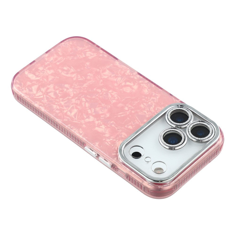 EIDERWOOD iPhone 17 Pro Hybrid Plast Deksel m. Innebygd Kameralinsebeskyttelse - Perlemorsmønster / Rosa