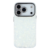 EIDERWOOD iPhone 17 Pro Hybrid Plast Deksel m. Innebygd Kameralinsebeskyttelse - Perlemorsmønster / Hvit